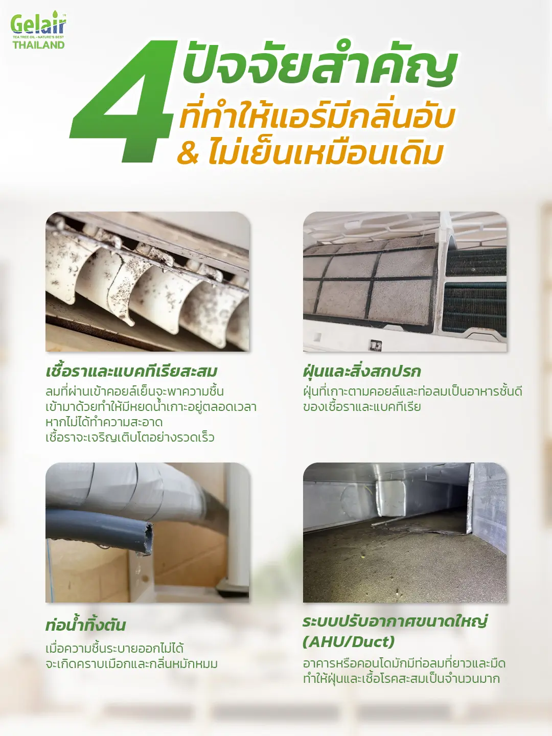 ปัญหาแอร์ในบ้านไทย เรื่องเล็กที่กระทบสุขภาพ ตัวอย่างปัญหาแอร์บ้านไทย เรื่องเล็กที่กระทบสุขภาพ